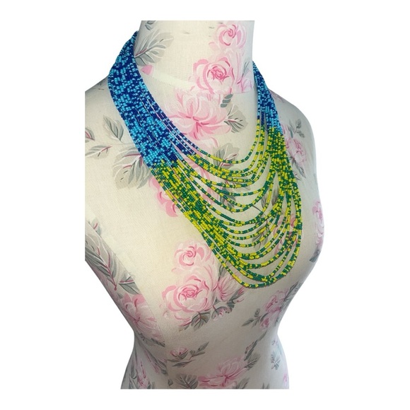Vintage Colorful Layered Beaded Necklace - Picture 4 of 7